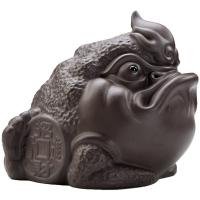 美帮汇功夫茶具配件紫砂茶宠茶桌摆件茶道零配朱泥茶玩可养金蟾