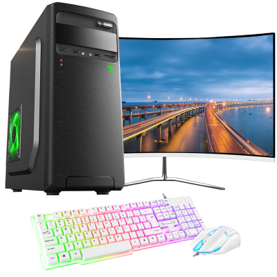 牛头(NiuTou）酷睿i5四核高性能处理器/8GB运行内存/256GB固态硬盘学生上网课家用办公商用游戏台式机组装电脑DIY组装机台式电脑电脑主机整机+24英寸电竞显示器