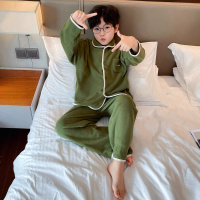 男童睡衣秋冬款新款加厚男孩冬季儿童开衫家居服套装
