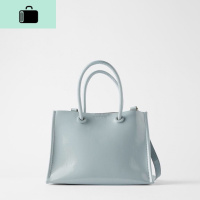 2020春夏新款蓝色极简主义时尚迷你单肩斜跨手提休闲购物女包NEW LAKE 湖蓝色(漆皮)女斜挎包