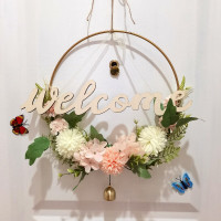 维诺亚免打孔背景墙面装饰挂件客厅卧室房间奶茶店橱窗墙壁花环门上挂饰