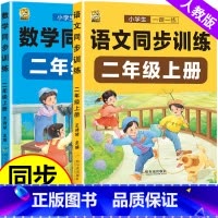 语数同步训练+口算题卡 二年级上 [正版]二年级上册语文数学同步练习册同步训练人教版全套试卷测试卷全套一课一练下册小学2