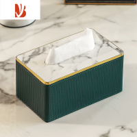 三维工匠抽纸盒家用客厅创意轻奢风2023新款桌面高级感餐桌餐巾纸巾盒 墨绿色罗马柱纸巾盒 小号