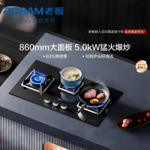 老板(ROBAM) 燃气灶 5.0kW 煤气灶 老板燃气灶 单灶具 三眼灶 燃气灶嵌入式 灶台 天然气灶39B1AT