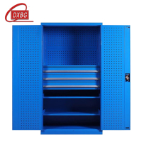 DXBG工具柜加厚铁皮储物柜工厂车间用带抽屉汽修多功能收纳柜通门内三抽柜蓝色
