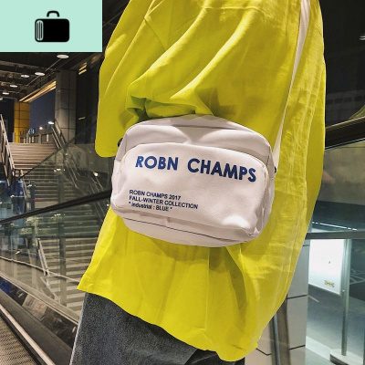 潮包男简约字母印花斜挎包男ins潮小包街头百搭日系风潮牌单肩包NEWLAKE男士单肩包