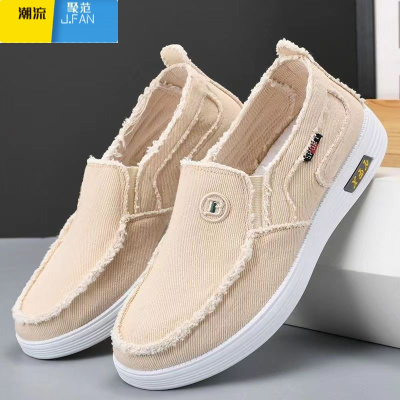 聚范老北京布鞋男鞋春季透气男士休闲懒人一脚蹬帆布运动潮鞋休闲布鞋