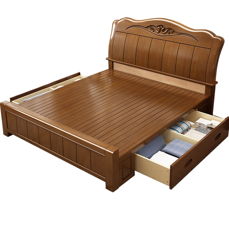 臻远 ZY-SMC-96 实木床 1.8*2.0米抽屉高箱 单位:1张