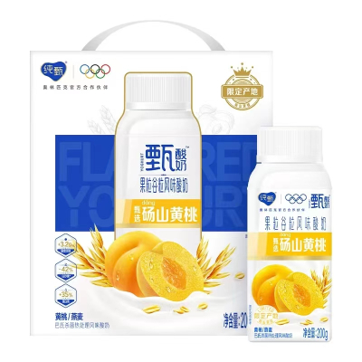纯甄酸奶果粒谷粒风味酸奶黄桃燕麦风味利乐冠200*10瓶 7月产