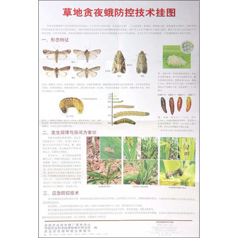 草地贪夜蛾防控技术挂图 朱晓明,王振营,杨普云 等 编 专业科技 文轩