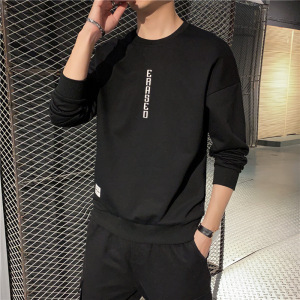 春秋卫衣男潮牌宽松休闲长袖T恤韩版圆领套头衫情侣帅气百搭衣服