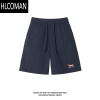 HLCOMAN潮牌美式户外情侣运动沙滩小狗短裤男2025夏季新款速干刺绣5分裤