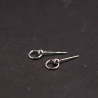 养耳洞银饰耳钉女纯银小简约耳饰耳环睡觉免摘迷你耳骨钉几何圈圈送女朋友老婆情人节七夕生日礼物