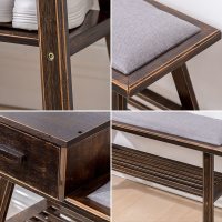 北欧鞋架简易家用实木可坐换鞋凳储物防尘鞋柜省空间简约现代