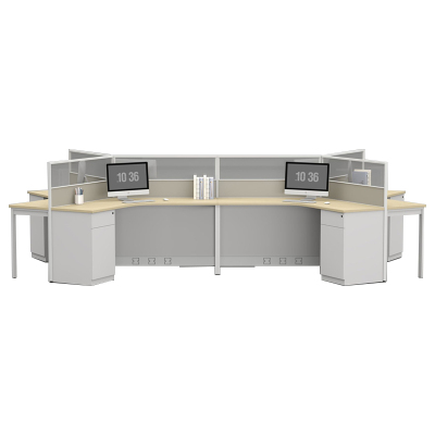 臻远ZYGW-122屏风工作卡位职员桌办公桌 异型六人位