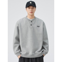 |日系简约字母印花设计感早秋季圆领卫衣男青少年百搭打底