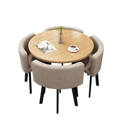 晋舰 洽谈桌休息区谈判桌北欧风会客接待桌简约奶茶店桌椅组合 组合三