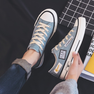 苏芈帆布鞋男低帮百搭男士板鞋休闲透气布鞋网红ins涂鸦男鞋子潮鞋冬