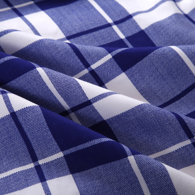 美帮汇学生宿舍蓝白格子床单简约条纹被单单件1.1米上下铺 单人褥单