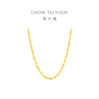 周大福[御马衔环]马蹄扣马年素链足金黄金项链计价女款(工费960元)EOF2040