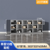 鑫环境 单面18格201不锈钢换鞋柜工厂净化车间单双面更衣员工换鞋凳医用实验无尘换鞋柜