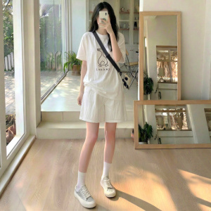 天丝牛仔短裤女夏季薄款2026新款高腰阔腿宽松小个子冰丝五分裤