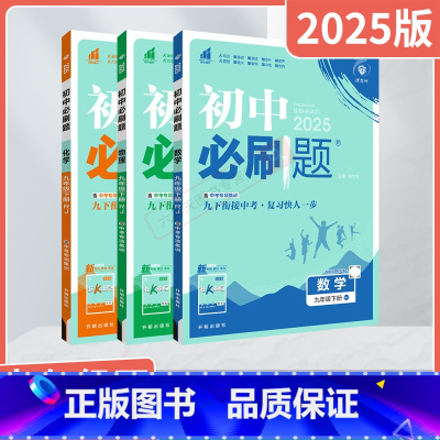 数学物理化学3本[人教版] 九年级下 [正版]2025春版任选初中九年级下册语文数学北师沪科英语物理沪粤化学RJ人教版中