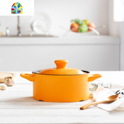 砂锅炖锅家用陶瓷煲汤煮粥煲仔饭养生小号沙锅明火可高温燃气锅具 FENGHOU 绿色3.5L