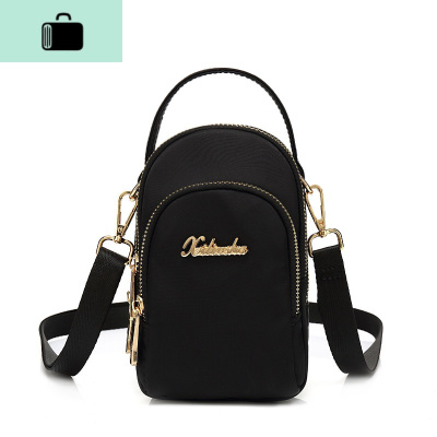 包包女斜挎包2020新款潮时尚百搭帆布牛津布单肩包夏季手机包网红NEW LAKE 黑色牛津布肩带女士单肩包