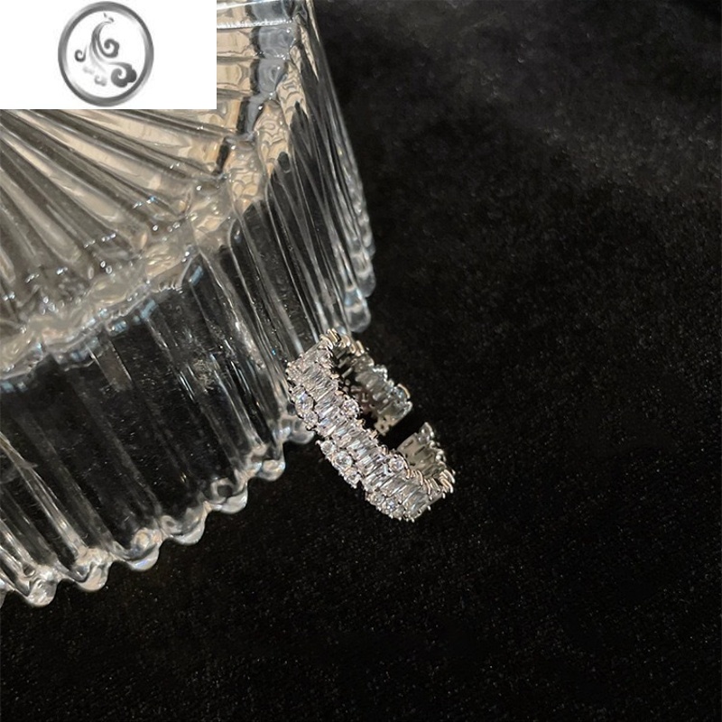 JiMiSUGAR 轻奢小众超闪锆石戒指女ins简约设计冷淡风时尚个性食指戒