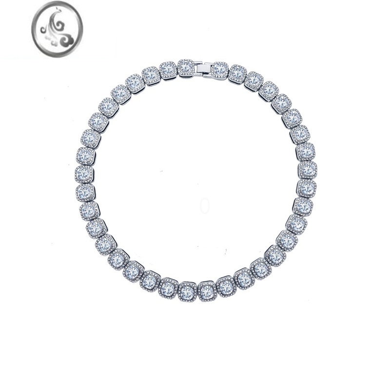 JiMi 欧美嘻哈ins个性项链冰糖满方钻潮流百搭蹦迪说唱街头锁骨链