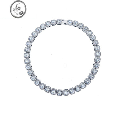 JiMi 欧美嘻哈ins个性项链冰糖满方钻潮流百搭蹦迪说唱街头锁骨链