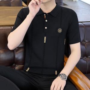 2026夏季新款冰丝针织伊力特polo衫男翻领透气时尚潮流短袖男T恤