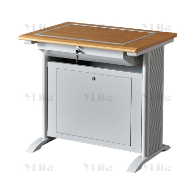 翌嘉 隐藏式翻转电脑桌培训桌教室机房多媒体学习桌办公桌A款单人位800*600*750mm