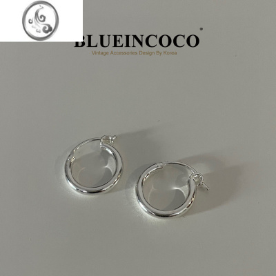 JiMi上新8折]银银925欧美气质法式ins冷淡风圆圈耳环简约耳圈耳扣女