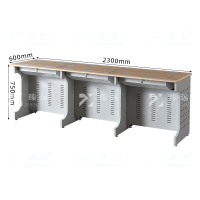 臻远ZY4012412隐藏式翻转电脑桌培训桌教室机房多媒体学习桌办公桌B款三人位