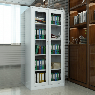 臻远 办公柜子储物柜资料柜带锁档案柜加厚铁皮柜 通玻文件柜