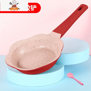 敬平平底锅奶锅不粘炒锅婴儿宝宝辅食锅炒锅小火锅具煲汤锅 16CM红色 奶锅+玻璃盖子+赠品