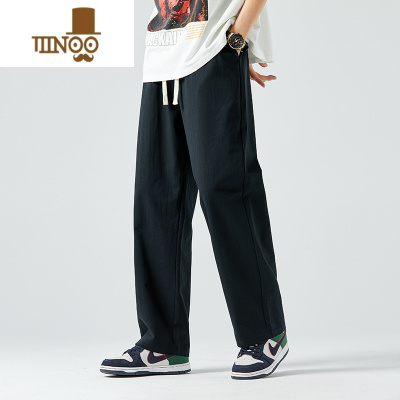 YANXU休闲裤男宽松直筒秋季潮牌男生卫裤2023年新款运动长裤子秋款