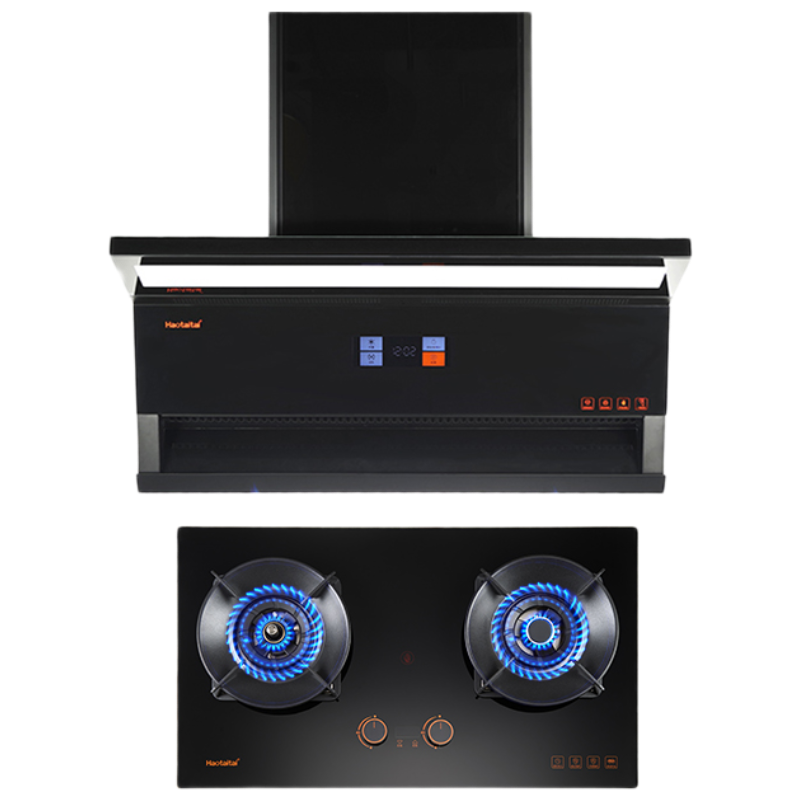 Haotaitai烟灶套装XK03+X403(液化气)防干烧4.8KW大火力 顶侧双吸 28大吸力 自清洗