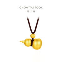 周大福 锤纹福珠葫芦足金黄金吊坠配绳男女同款(工费:1320计价)EOF1483-EOF1484-EOF1485七夕礼物