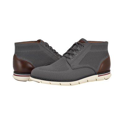 TOMMY HILFIGER男鞋百搭圆头系带chukka靴现代拼接鞋底舒适记忆泡