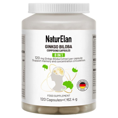 保税发-呐兔NaturElan银杏叶复合胶囊脑黄金补充中老年多维脑营养记忆力德国原装进口