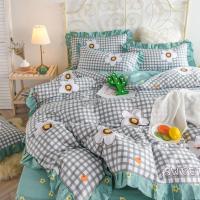 美帮汇款韩式全棉全棉床上用品花边四件套少女心公主风4床单被套