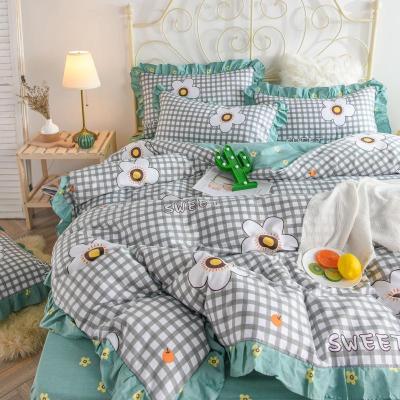 美帮汇款韩式全棉全棉床上用品花边四件套少女心公主风4床单被套