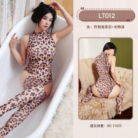 九里晴川性感内衣连体衣豹纹欧美情趣制服情侣激情免脱 九里晴川LT012[豹纹连体衣] 均码