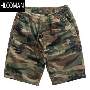 HLCOMAN干活穿的迷彩工装五分短裤男夏季日系复古宽松休闲耐脏耐磨四分裤