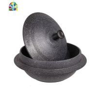 不粘汤锅炖锅拌饭锅明火电磁炉两用 FENGHOU 深灰色.22CM汤锅-两用