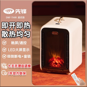 先锋暖风机取暖器3D语音炭火壁炉速热室内即热家用加热器暖风机