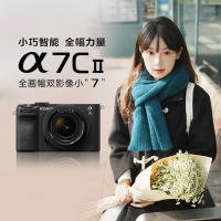 索尼(SONY)微单相机Alpha 7C II 新一代全画幅双影像小“7 标准镜头微单数码相机套装(SEL2860镜头) 黑色(ILCE-7CM2L)